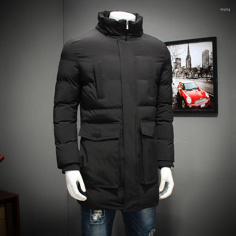 

Men's Down Mens Parkas Jacket Winter Wadded Coat Men Casual Thicken Warm Hooded Male Clothes Trench Outerwear 8XL, Black