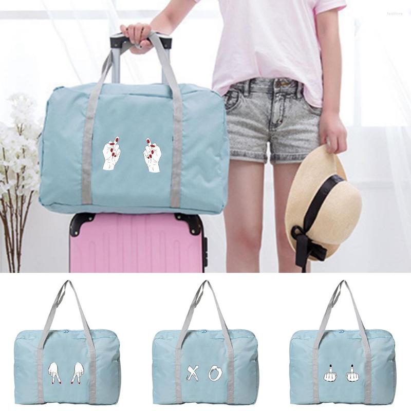 

Duffel Bags Nylon Foldable Travel Women WaterProof Bag Weekend Organizer Clothes Storage Unisex Handbag Large Capacity, Light blue