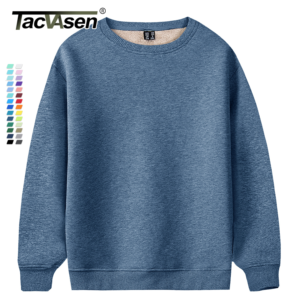

Men's Hoodies Sweatshirts TACVASEN Fleece Crewneck Sweatshirt Warm Sherpa Lined Heavy Thicken Underwear Winter Pullover Tops Shirts No Hood Hoodie 230202, Sky blue