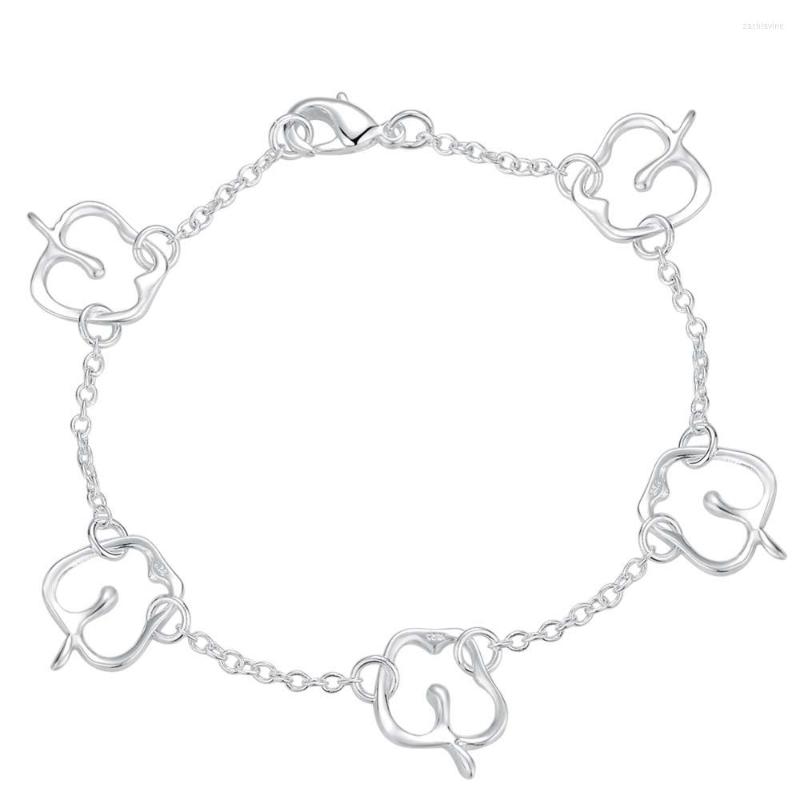 

Link Bracelets GY-AH127 Wholesale Silver Plated Fashion Jewelry 5 Apples Shape Party Gifts