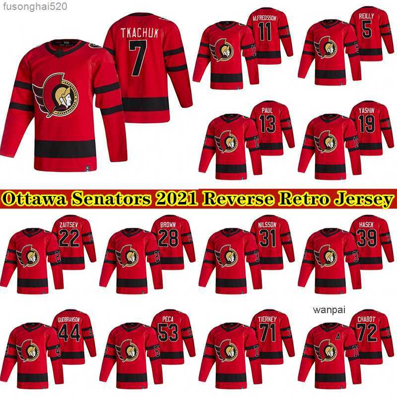 

2023 7 Brady Tkachuk Ottawa Senators 2021 Reverse Retro Jersey 18 Tim Stutzle 72 Thomas Chabot 30 Matt Murray 71 Chris Tierney Hockey Jerseys, Reverse retro red 5