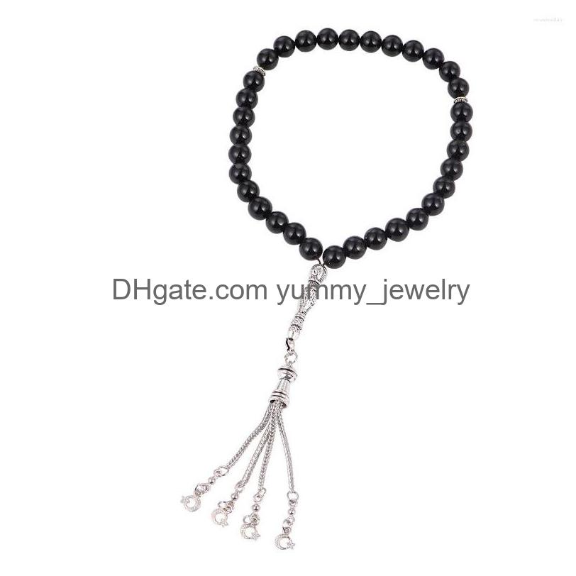 

Pendant Necklaces Beads Prayer Rosary Muslim Bracelet Necklace Tasbih Meditation Crystal Bead Chain Agate Islamic Religious Ornament Dhfyw