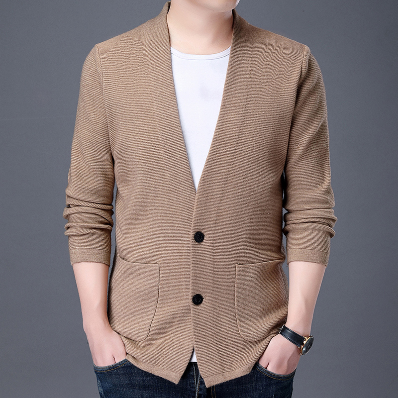 

Men's Sweaters Autum Brand Fashion Knitted V Neck Cardigan Sweater Casual Winter High Quality Woolen Coats Jacket Man Clothes 230203, Camel