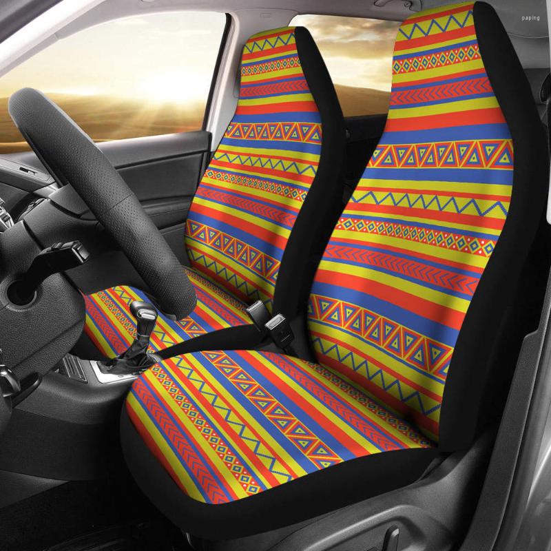 

Car Seat Covers Colorful Set Ethnic Boho Aztec Mexican Inspired Or Pack Of 2 Universal Front Protective Cover