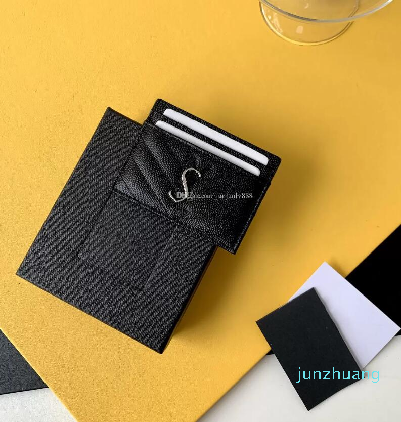 

2021 Designer Card Holder Men Womens Cards Holders Black 44 Mini Wallets Coin purse pocket Interior Slot Pockets Genuine Leather small bag wholesale, Y-red gold buckle
