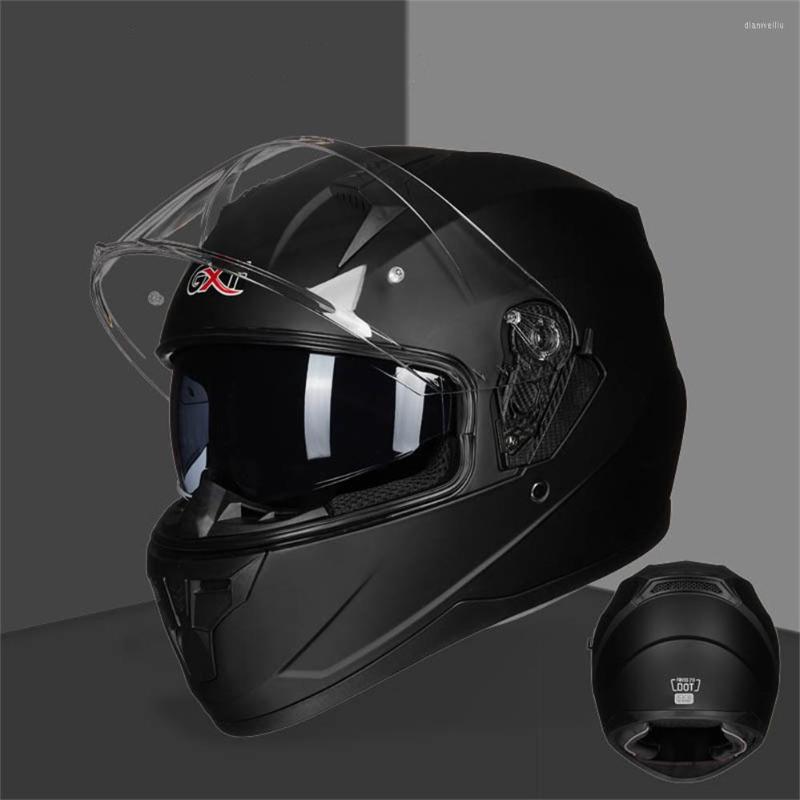 

Motorcycle Helmets GXT Matte Black Full Face Helmet Men Women Professional Motocross Racing Casque Winter High Quality Dual Lens Casco, Gxt-001