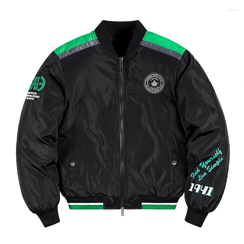 

Men's Jackets Men's Bomber Pilot Cotton Coat Thicken Contrasting Colors Embroidery Baseball Jacket Outerwear Men, White