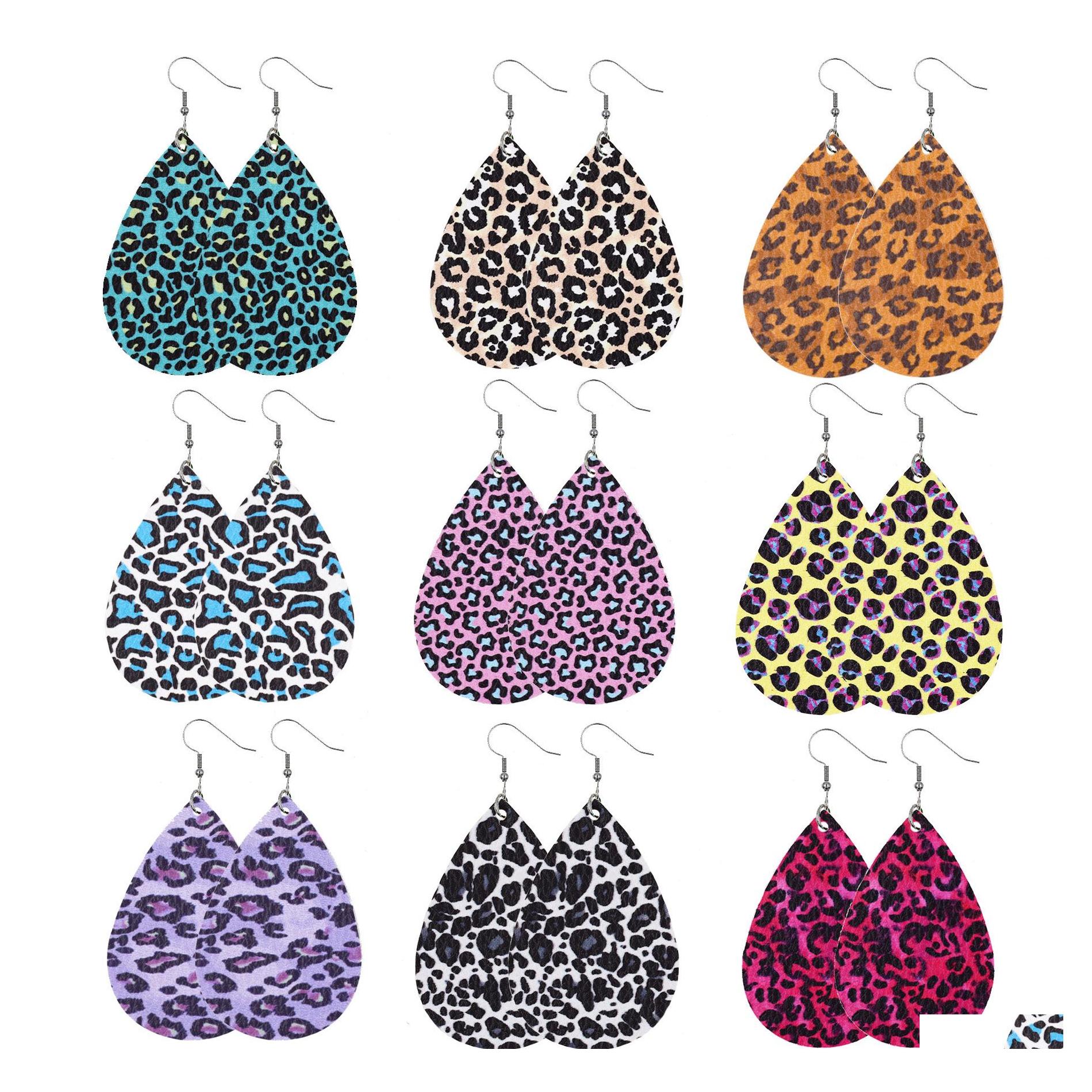 

Dangle Chandelier Fashion Jewelry Womens Vintage Leopard Pu Leather Earrings Waterdrop Faux Drop Delivery Dh6Ik