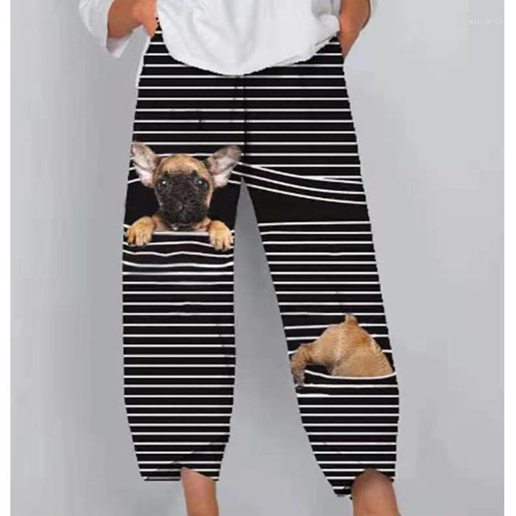 

Women's Pants Spring And Autumn Women Fashion Street Hipster Sports Casual Triped Cartoon Animal Print Trousers Plus Size Y2k Cloth, Elephant c