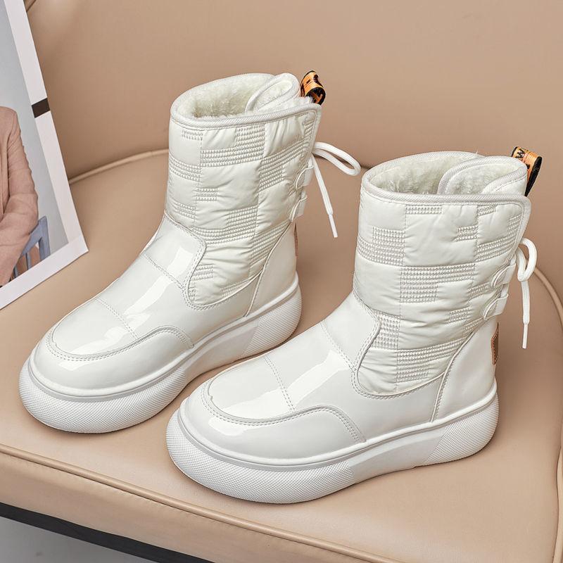 

Boots Women Snow Winter Female Thick Plush Waterproof Non-slip Thigh High Fashion Warm Fur Woman Shoes 2023, Black