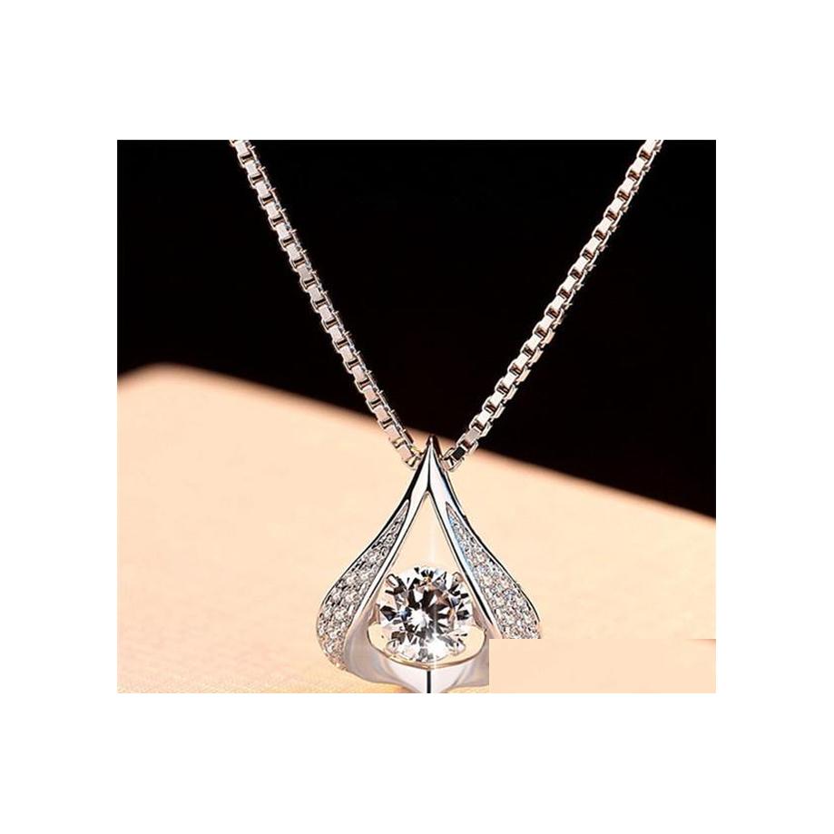 

Pendant Necklaces Luxury Water Drop For Women Wedding Jewelry White Cz Zircon Heart Necklace Delivery Pendants Dhwdj