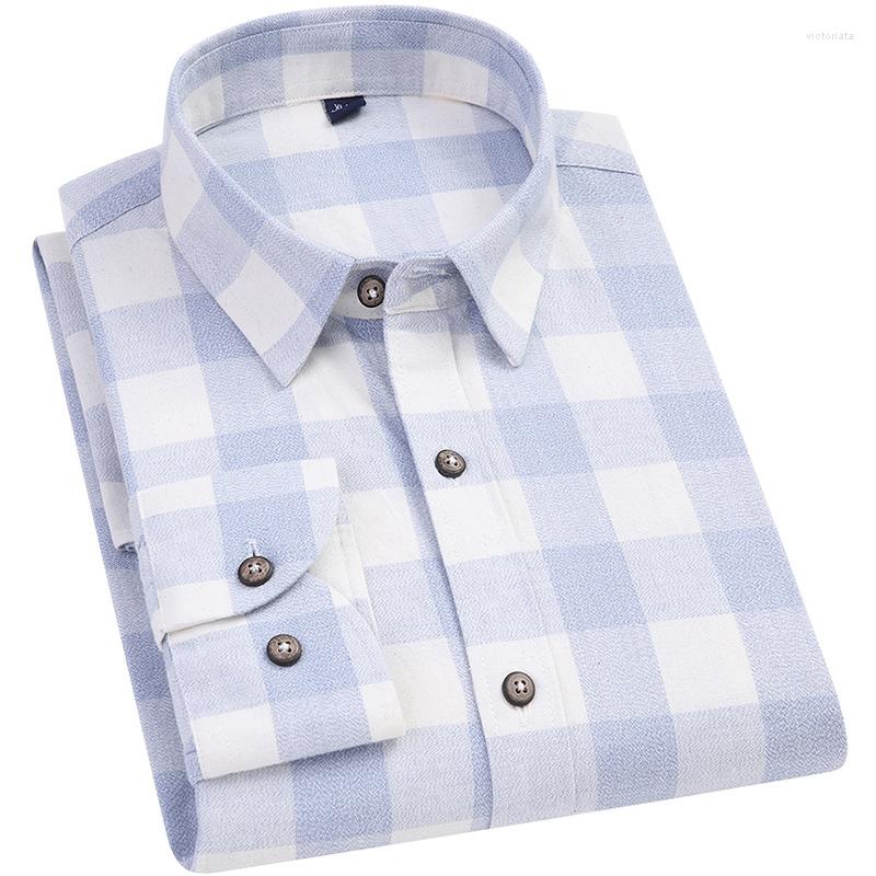 

Men's Casual Shirts Square Plaid & Wide Striped Shirt Cotton Fashion Business Male Social Formal Men Long Sleeve Slim Fit, C807