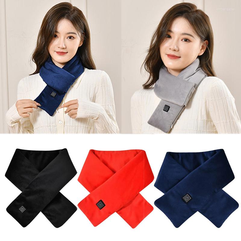 

Scarves Three Gear Men Women USB Heating Scarf Electric Winter Thermal Heated Electrical Neck Warm Shawl Warmer