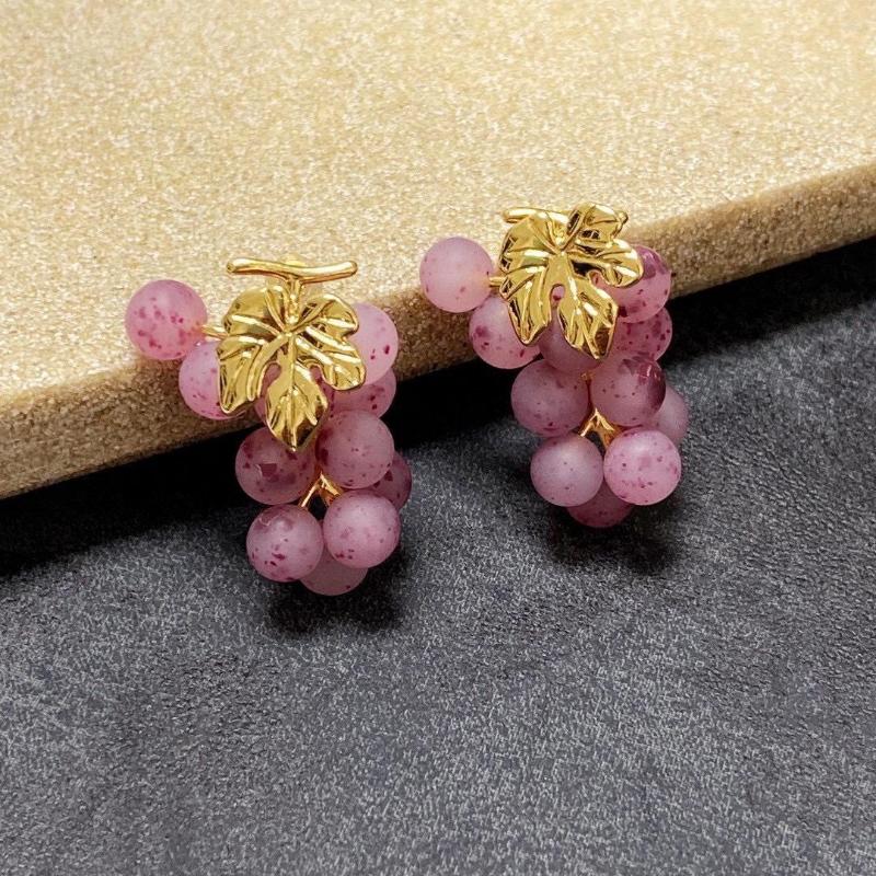 

Stud Earrings IN2023 Fashion Resin Jewelry Top Quality Luxury LOVELY Ear Studs Super Cute Grape