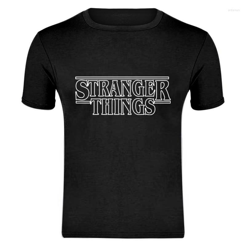 

Men's T Shirts Stranger ThingsAlien Print T-Shirt Casual Short Sleeve Cotton Round Neck Men Black High Quality Summer Soft, Blue white