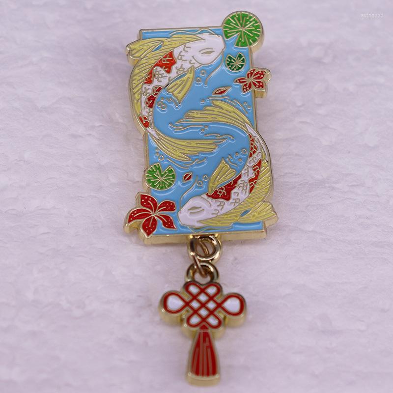 

Brooches Good Luck Koi Enamel Pins Women's On Clothes Lapel For Backpack Badges Bags Jewelry Accessories