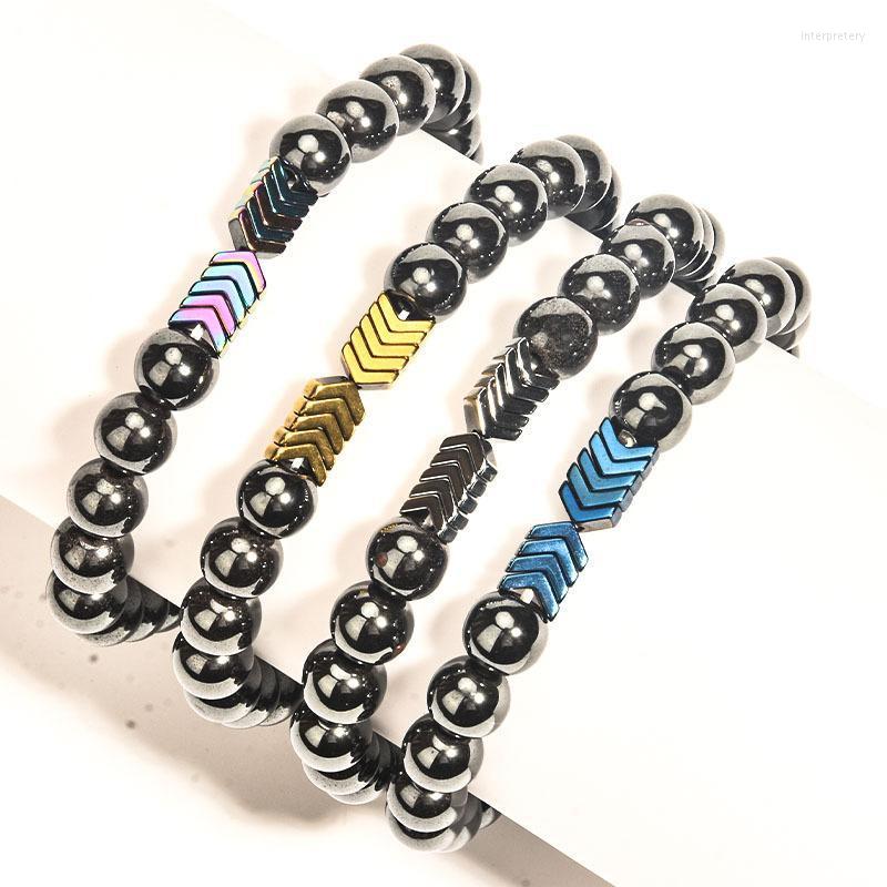

Strand Beaded Strands Fashion Magnetic Black Gallstone Slimming Bracelet For Women Men Geometry Herapy Health Care Jewelry Gifts Inte22