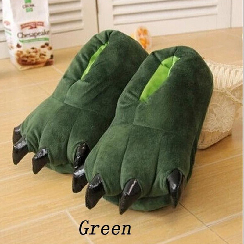

Slippers Winter Warm Soft Indoor Floor Slippers Women Men Children Shoes Paw Funny Animal Christmas Monster Dinosaur Claw Plush 230203, Red