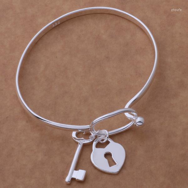 

Bangle AB029 Silver Color Gift Women Lady Nice High Quality Fashion Jewelry Key Combination Suit Bracelet Brjakiqa
