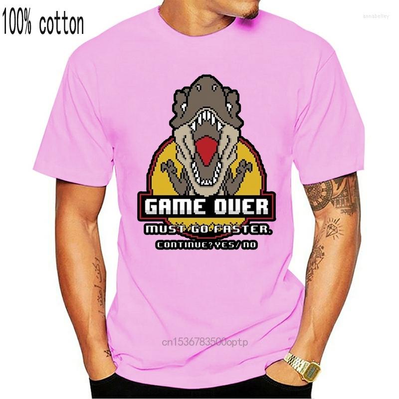 

Men's T Shirts Game Over Dino Shirt Men Customized Cotton Euro Size S-3xl Kawaii Crazy Casual Summer Style Letter Tshirt, White