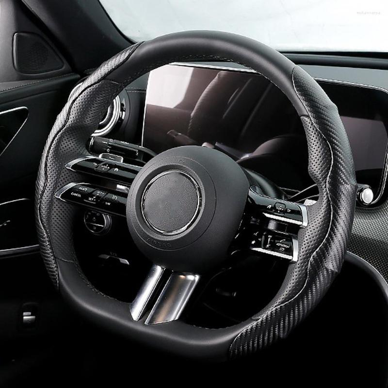 

Steering Wheel Covers 1pair Carbon Fiber Car Cover Left Right Non-Slip Protector Anti Dust Washable Interior Accessories