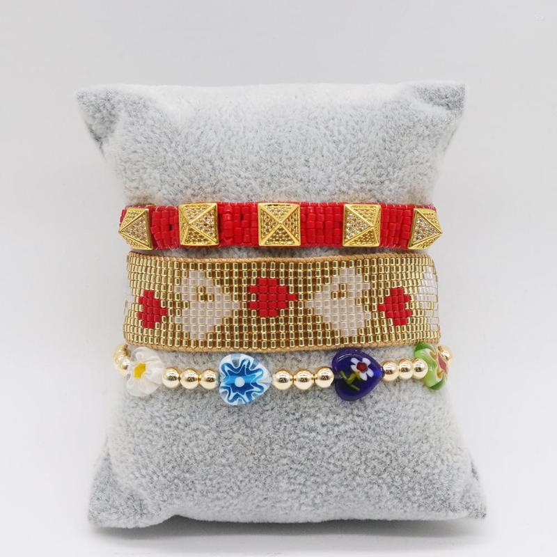 

Strand Colorful Heart Handmade Miyuki Bracelet Set Woven Liuli Summer Bead Women