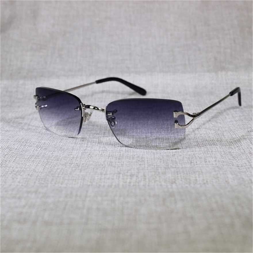 

32% OFF 2023 Vintage Rimless Men Metal Clear Frame Square Shades for Women Summer Club Oculos Eyewear