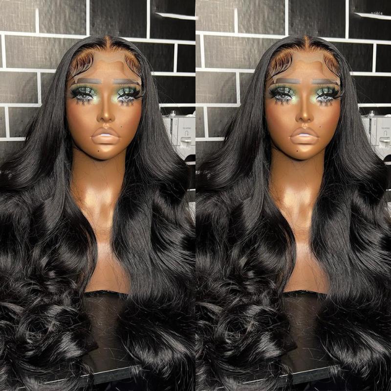 

Luvin 250% Body Wave 13x6 Lace Front Human Hair Wigs 30 40 Inch 5x5 Closure PrePlucked No Tangles Water Frontal For Women, 4x4 lace wig