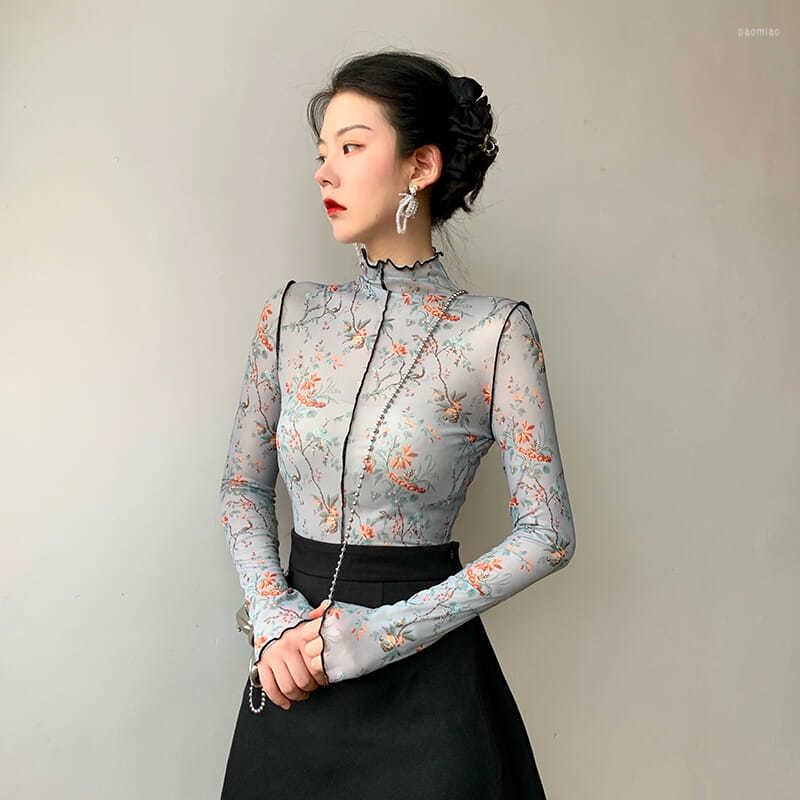 

Women's T Shirts Sexy Fashion See-throughtie-dyed Woman Tshirts Female Strange Taste Girl Hip-hop Clothes Y2k Aesthetic Mesh Hollowing Smock, Gray