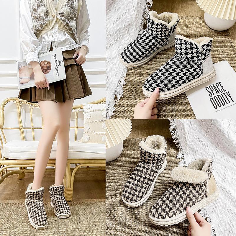 

Boots Winter Snow For Women Thick Plush Warm Ladies Ankle Slip On Classic Female Short Booties Comfortable Non-slip Shoes, White