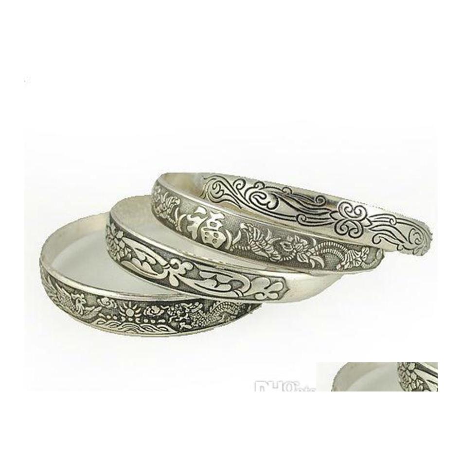 

Charm Bracelets For Women Dress Tibetan Sier Metal Carving Cuff Bangles Drop Delivery Jewelry Dhtas