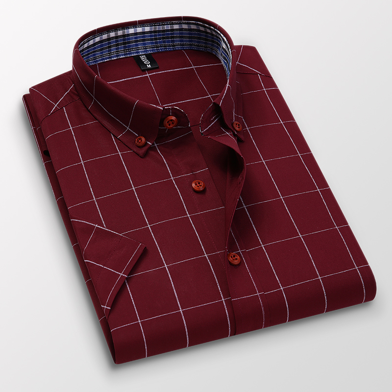 

Men's Casual Shirts TFETTERS Summer Short Sleeve Plaid Shirt Slim Button Up Dress Big Size M5XL Antiwrinkle Soft 230202, Lakeblue