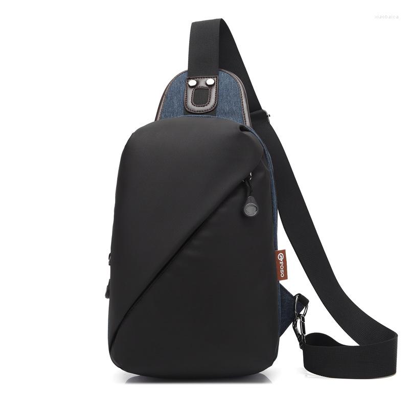 

Waist Bags Men Chest Packages Wear-resisting Nylon Cloth Fashion Business Shoulder Casual Bag, Blue