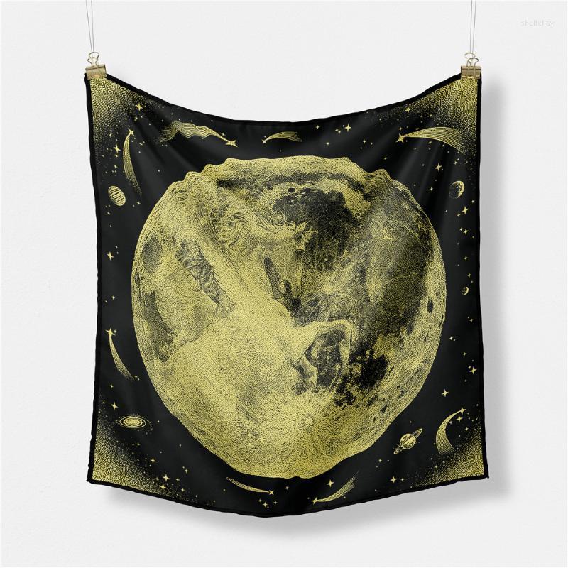 

Scarves Brand Design White Moonlight Silk Scarf Fashion Women Small Square Hijab Head Neck Tie Band NeckerchiefScarves Shel22