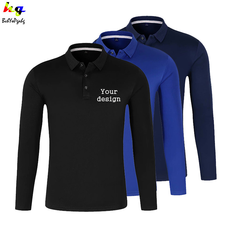 

Men's Polos Quick-drying shirt customizationdesign men and women long-sleeved casual team advertising top 230202, Navy blue