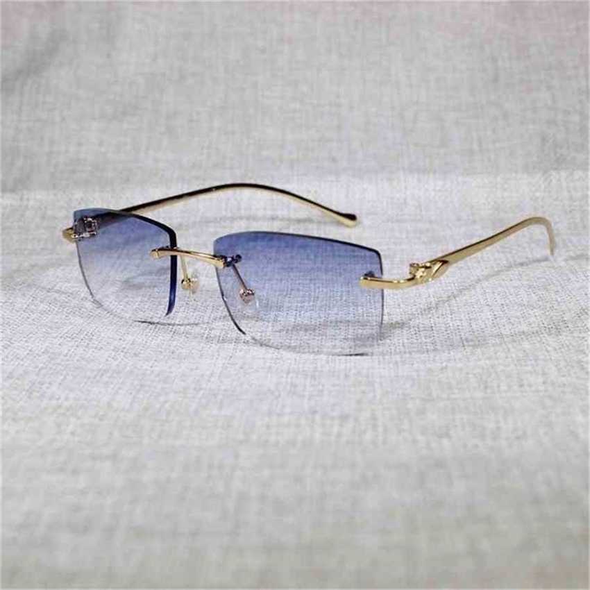 

24% OFF 2023 Vintage Leopard Rimless Oval Metal Frame Shades Men Summer Outdoor Clear for Reading