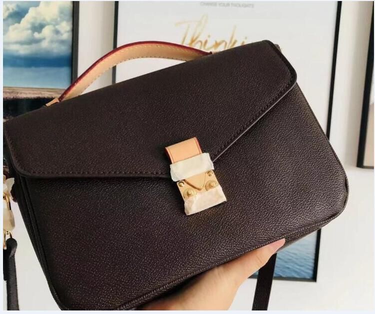 

New fashion women Shoulder Bag Woman Sale Discount Quality Metis Handbag leather handle designer floral letters checkers plaid FG6 FAOIj, Black/embossment