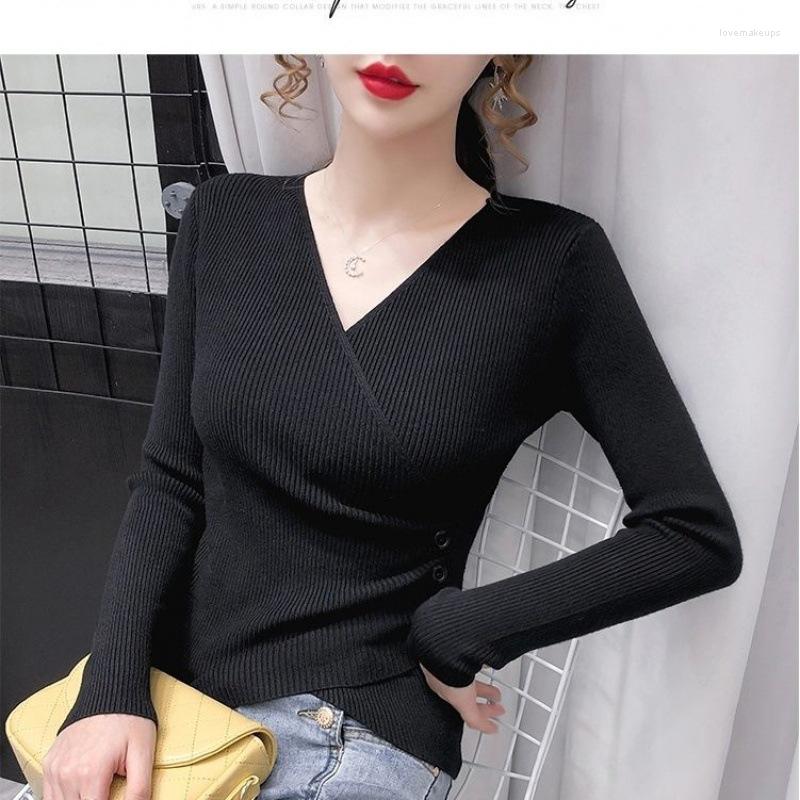 

Women's T Shirts Winter Pure V-neck Casual Long Sleeve T-shirt Gray, Black