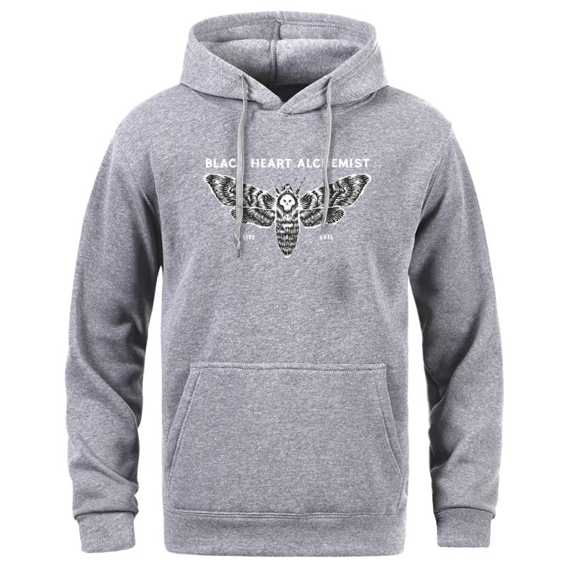 

Men' Hoodies & Sweatshirts Black Heart Alchemist Printed Thick Winter Sports Man Long Sleeve Outdoor Hooded Jacket Fleece Warm Casual Men A, Khaki