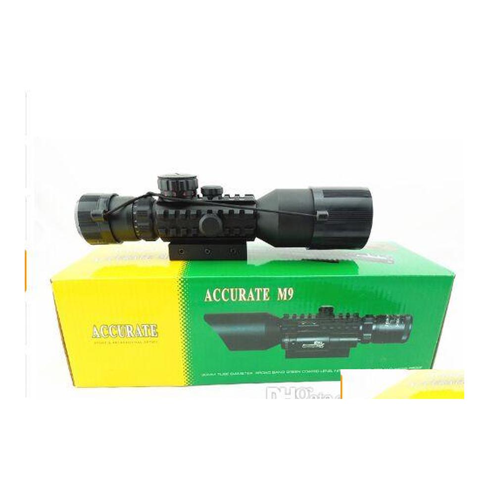 

Hunting Scopes 3 In 1 Compact Combo Riflescope M9D Tactical Red Green Illuminated Rifle Gun Scope W/ Side Mounted Laser Sight And Fl Dhpja
