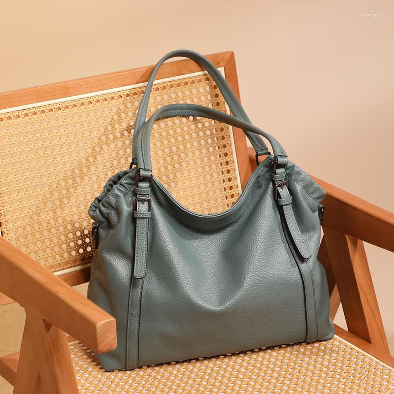 

Evening Bags High Quality 2023 Trend Women's Tote Bag Ladies Cow Genuine Leather Shoulder For Women Big Capacity Casual Handbag Female, Black