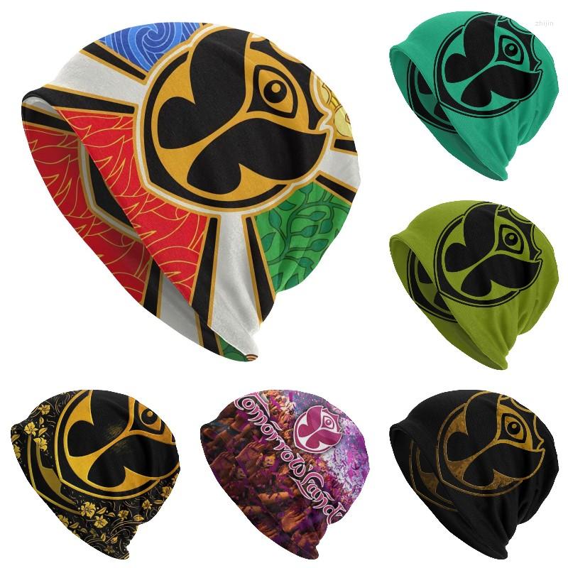 

Berets Streetwear Tomorrowland Party Skullies Beanies Winter Warm Slouchy Beanie Hat Electronic Dance Festival Knitting Bonnet Cap