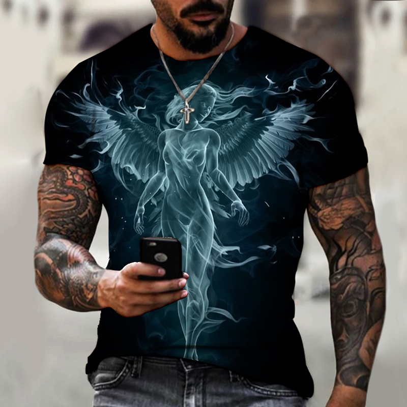 

Hip Hop Sportwear Punk Casual Loose Track Autumn Men Cool Print Wolf 3d T-shirt 001, Color of picture