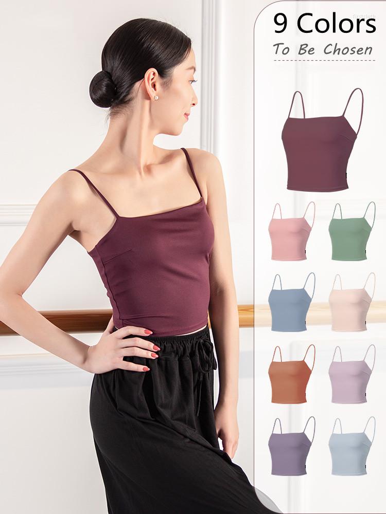 

Stage Wear 2023 Dance Suspender Top With Chest Pad In Pure Cotton For Girls Ballte 9 Colors Gymnastics Women's Ballerina, Pink