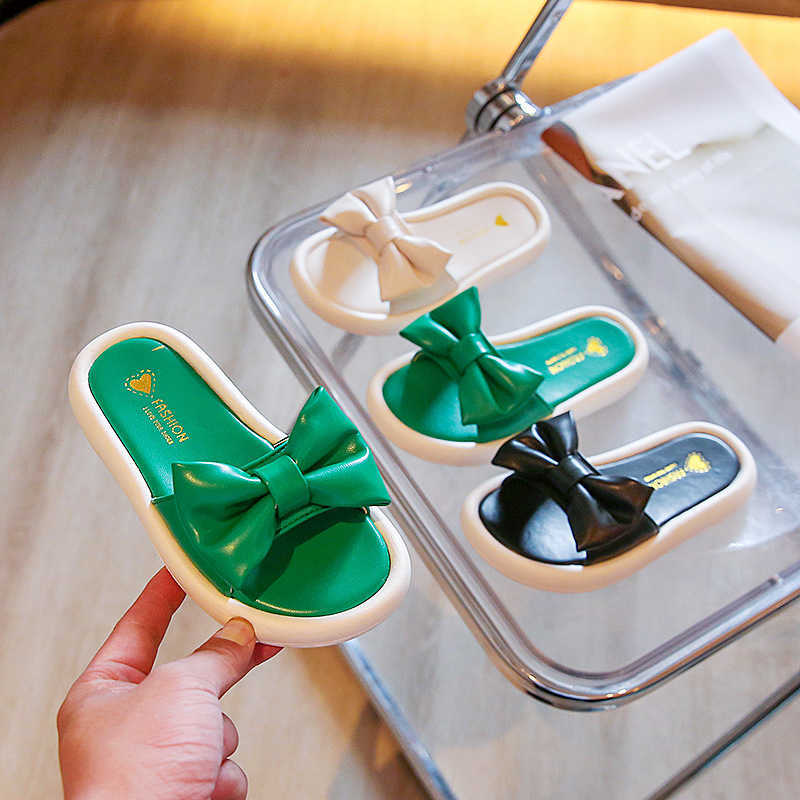 

Slipper Little Thick Bottom Outside Wear Home Baby Girl Sandals Summer New Big Bow Girls Slippers 0203