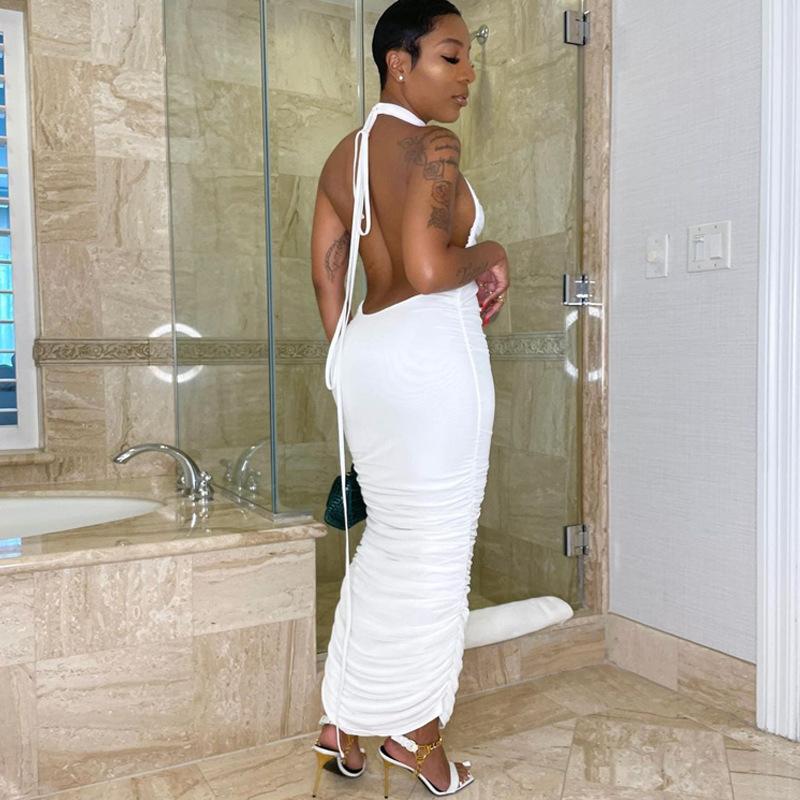 

Casual Dresses Dress Women Summer American Wind Sexy Backless 2023 Fashion Sleeveless Wholesale Vestidos BLG155311, White