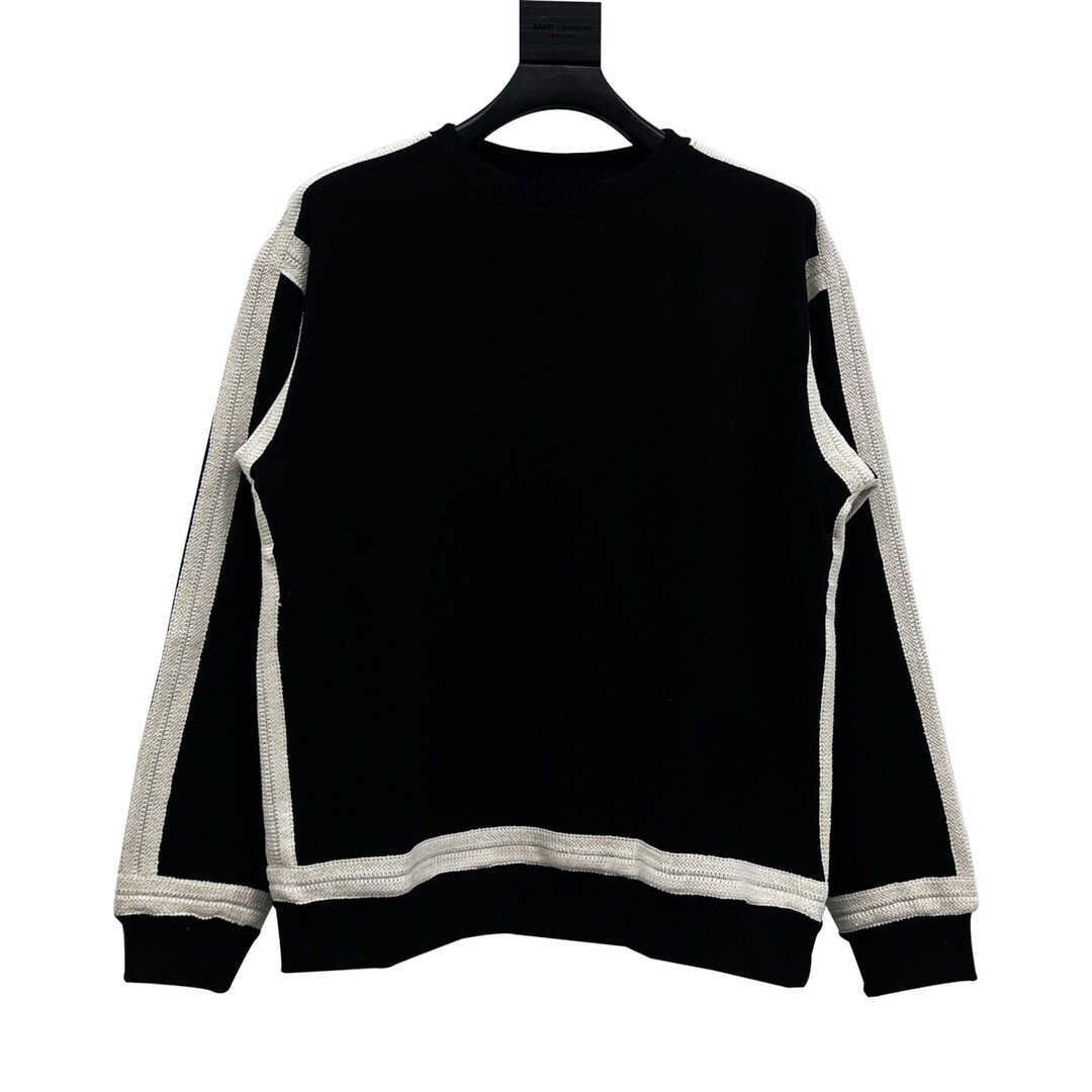 

Cotton Hoodie Designer Sweatshirt Contrasting Color Round Neck Pullover Short Sleeve Top Men' and Women' T-shirt Loose Embroidery Sweater, Blue