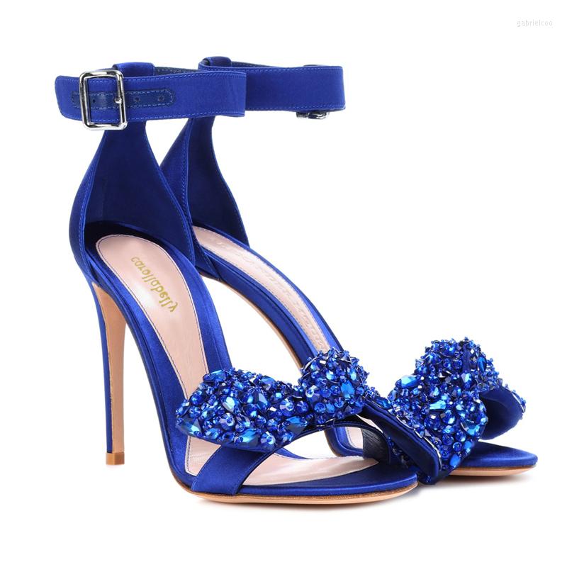 

Sandals 2023 SummerCrystal Rhinestone Open Toe Sexy High Heels 8cm Or 10cm Bowtie Ankle Strap Wedding Stiletto Shoes, Black-white 10cm