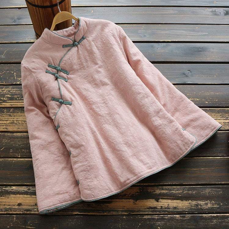 

Ethnic Clothing Autumn Winter National Style Chinese Jacket Women Vintage China Clothes Traditional Tang Suit Loose Femme Short Coat DD730