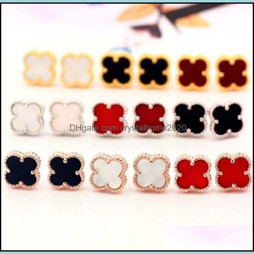 

Stud Designer Earrings Women Love Fourleaf Clover High Quality Fashion Luxury Wedding Cleef Jewelry Drop Delivery Otjen